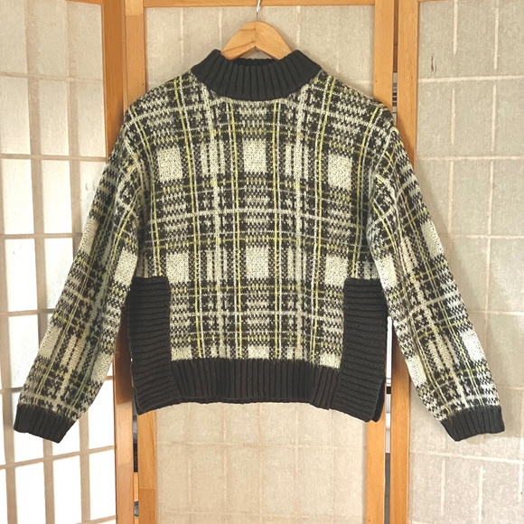 Classic Plaid Sweater Grey, Yellow, and White - Picture 4 of 14